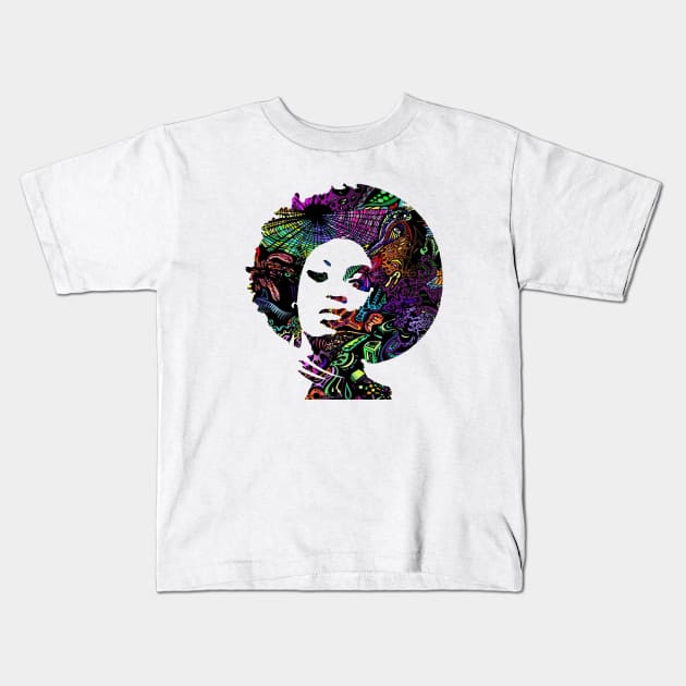 Groovy black girl Kids T-Shirt by BACK TO THE 90´S